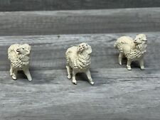 Lot Of 3 Vintage CHALK WARE  SHEEP Nativity Italy Christmas 2 1/2” (#2) picture