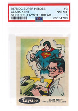 1978 Taystee Bread Stickers SUPERMAN CLARK KENT #3 PSA 8 picture