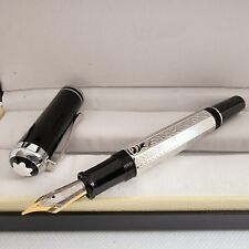 Luxury Great Writers Proust Series Black+Silver Clip M nib Fountain Pen No Box picture