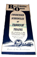 APRIL 1957 B&O BALTIMORE & OHIO CONDENSED SCHEDULES THROUGH TRAINS TIMETABLE picture