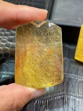 42g Natural Golden Hair Rutilated Crystal Carving Pendant AAA picture