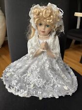 VTG Porcelain Doll 1st Holy Communion Kneeling & Praying Cathay Collection picture
