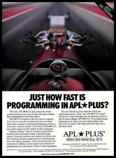 1991 APL PLUS Vintage PRINT AD Retro Programming Language Code Racing Tech picture