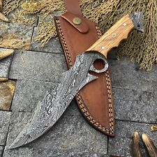 SHARDBLADE Custom Hand Forged Damascus Steel Hunting SKINNER CLEEVR KNIFE+SHEATH picture