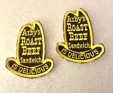 2 Vintage Unused Arby’s Restaurant Uniform Patches Roast Beef Sandwich picture