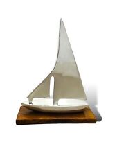 Sailing Ship made of Aluminium  with Wooden Base  7.87 in * 1.97 in * 10.24 in picture