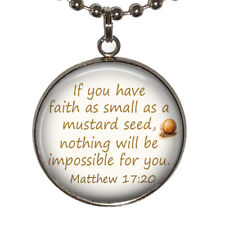 Matthew 17:20 Necklace Mustard Seed Bible Scripture Artisan Religious Gifts picture