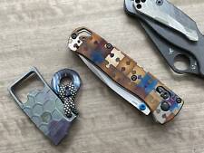 JIGSAW PUZZLES heat ano engraved Titanium Scales for Benchmade Bugout 535 picture