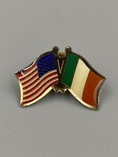 Vintage Italy USA Friendship Flag Lapel Pin picture