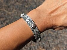 Navajo Bracelet Sterling Silver Cuff sz 7 Signed Bo Reeves NA Jewelry picture