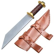 Wild Turkey Handmade Classic Viking Brass Studded Seax With Real Leather Sheath picture