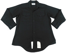 US Navy Black Shirt Mens 16 1/2 - 33 Dress Blue Long Sleeve Military Uniform Top picture