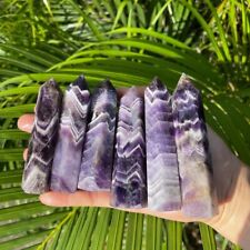 Wholesale Lot 1 Lb Natural Chevron Amethyst Obelisk Tower Crystal Wand Energy picture