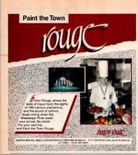 1988 Visit Baton Rouge Print Ad Cajun Food Rhythm Blues Plantations Mississippi picture