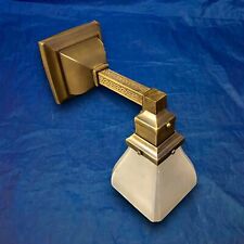 Rewired Single Brass Arts & Crafts Mission Sconce Square Shade 15H picture