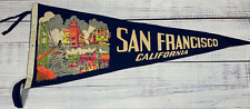 Vintage San Francisco Felt Pennant Banner Flag Blue picture