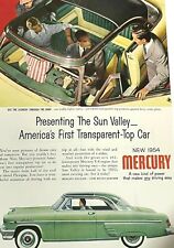 Vintage Print Car Ad 1954 Ford Mercury Sun Valley Top Sun Moon Roof picture