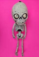 Vintage Spooky Skull Skeleton Hanging Rubber Paper Magic Group Halloween Decor picture