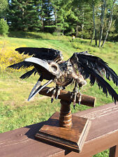 Raven Skeleton Prop On A Rustic Wooden Perch picture