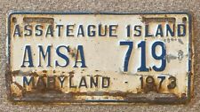 1973 MARYLAND ASSATEAGUE ISLAND AMSA License Plate # 719 picture