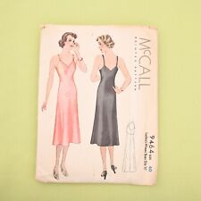 Vintage 1930s McCall Bias Cut Slip Sewing Pattern - 9464 - Bust 40 - Complete picture