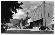 RPPC FORT JONES, CA Street Scene Siskiyou County Eastman c1940s Vintage Postcard picture