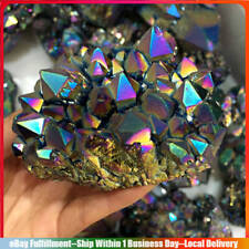 100g Natural Rainbow Aura Titanium Quartz Crystal Cluster Rock Stone Ore Healing picture
