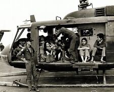 Huey with evacuees USS Midway Operation Frequent Wind 8x10 Vietnam War Photo 301 picture