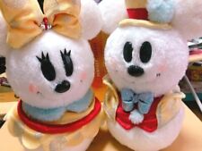 Tokyo Disney 30th Snowman Mickey＆ Minnie SET Plush Doll Christmas 2013  H11.8 in picture