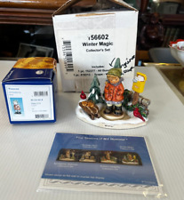 Goebel Hummel Winter Magic Scape and Figurine Set w/Box_ All Bundled Up HUM 2221 picture