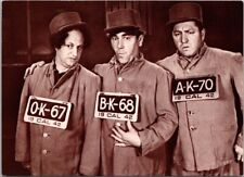 c1980s THE THREE STOOGES 4 x6 inch Postcard in Prison Uniforms *Modern Print picture