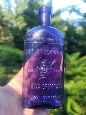 Neat Old Purple Poison☆Dead Stuck For Bugs Flask◇Philadelphia + Germany Bottle picture