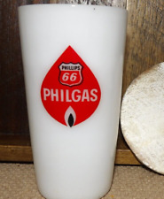 One Vintage Glass Phillips 66 Philgas Milk Glass Drinking Glass Federal￼ picture