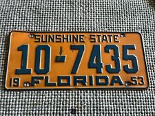 1953 Florida Lake County License Plate Sunshine State Retro Car Automobile picture