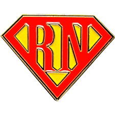 GL3-014 Registered Nurse RN pin super hero ER Hospital Clinic Nursing School Gra picture