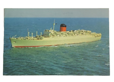 Ship Cunard Carmania 1965 Vintage Postcard 6c Airmail Red Stamp Eagle picture