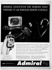 1959 Admiral Television Vintage Print Ad First Portable TV With Wireless Remote  picture