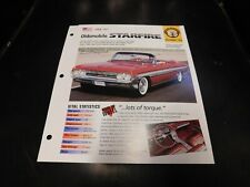 1961 Oldsmobile Starfire Spec Sheet Brochure Photo Poster picture