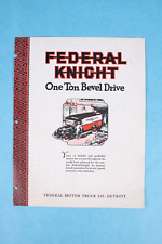 VINTAGE 1924 FEDERAL KNIGHT 1 TON BEVEL DRIVE WORK TRUCK DEALER CATALOG BROCHURE picture