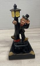 Vintage Ashtray Hobo/ Drunk Swinging on Lamppost Charlie Chaplin Style Figure  picture