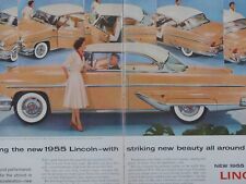 1955 Lincoln Capri Sport Palomino Buff Pink? Vintage Original Print Ad 2 Page picture