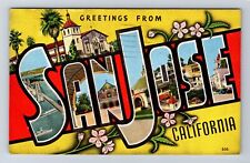 San Jose CA-California, General LARGE LETTER Greetings, Vintage c1947 Postcard picture