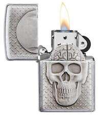 Zippo Windproof Emblem Skull Lighter With Brain Surprise, 29818, New In Box picture