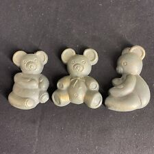 Homco Teddy Bears Set Of 3 Vintage 1988 Wall Plaques Decor 3 1/2” Each picture