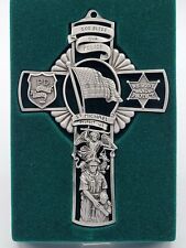 New in Box Genuine Pewter  by Jeweled Cross 5.5