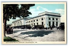 c1920's Southern Pacific Station Building Classic Car Los Angeles CA Postcard picture