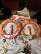 VTG 1940’s Paramount Electric Chenille Wreath  A Pair picture