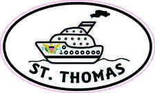 5in x 3in Cruise Ship Oval St Thomas Vinyl Sticker picture