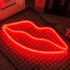 LED Neon Sign Night Light Wall Lamp Bedroom Store Artwork Wedding Decor Red Lip picture