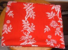 HAWAII BEAUTIFUL BRIGHT RED W/WHITE FLORAL/FERN FABRIC MATERIAL 74